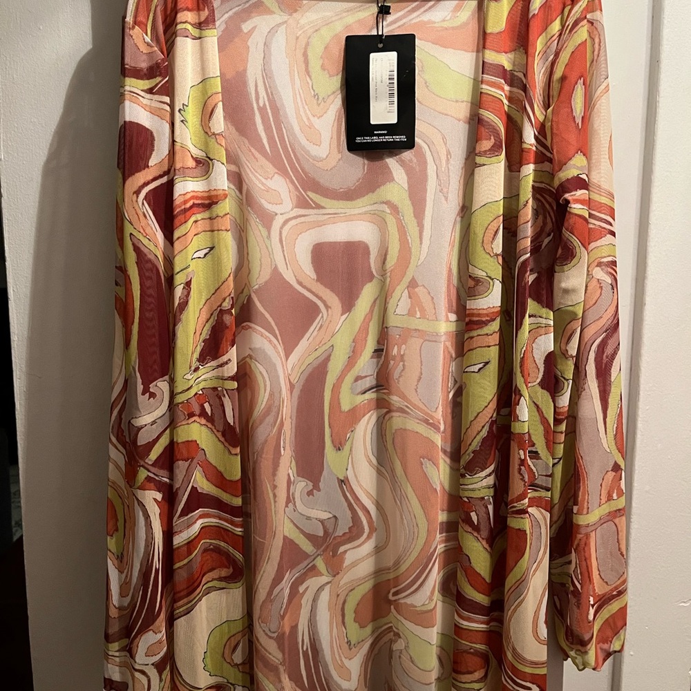 Colorful Swirl Patterned Kimono